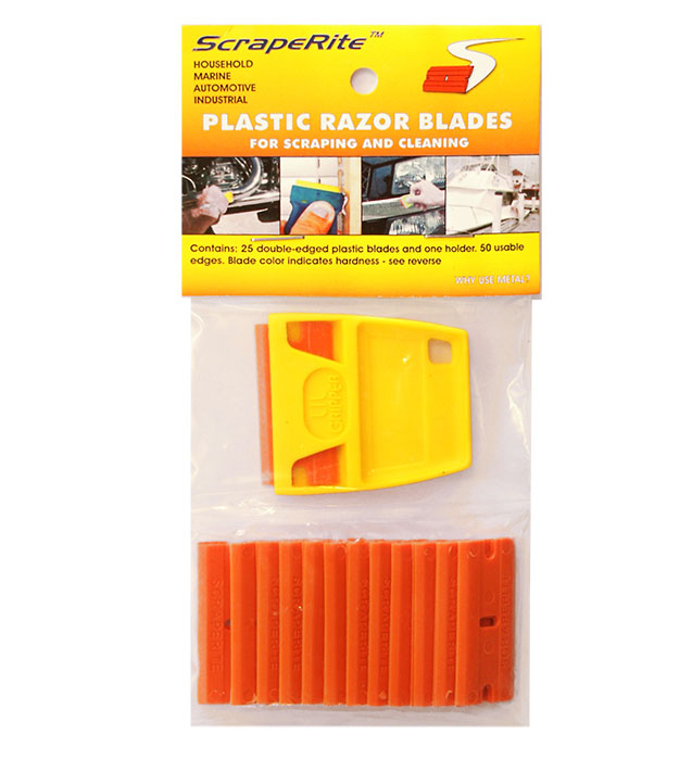 Plastic razor blade General Purpose Orange curved replacement 30 pack  Scraperite SRC30GPO