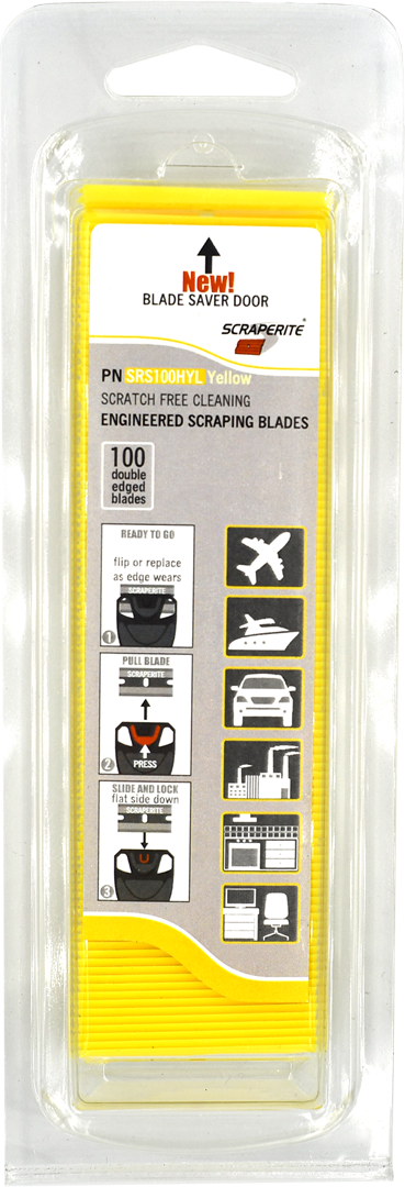 Yellow Plastic razor blade replacement 100 pack