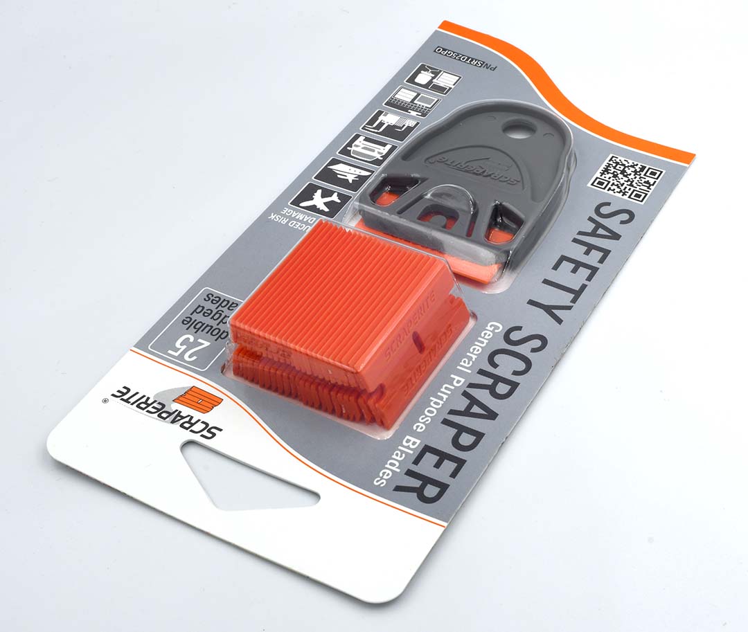 Plastic razor blade General Purpose Orange replacement 25 pack Scraperite SRTD25GPO