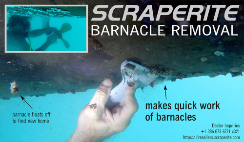 Scraperite plastic razor blades make quick work of barnacles